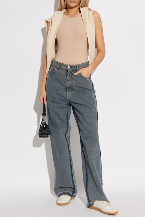 Wide-leg Jeans, Women's, Grey