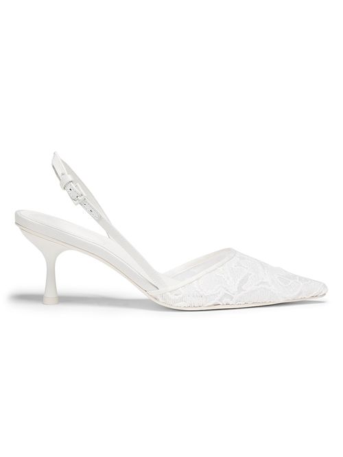 Women's Dylan Lace Slingback Pumps - White