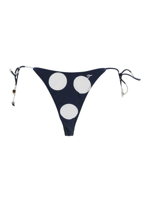 Bikini With Triangle And Blue Details Blu Polyamide Elastane Beachwear - Women