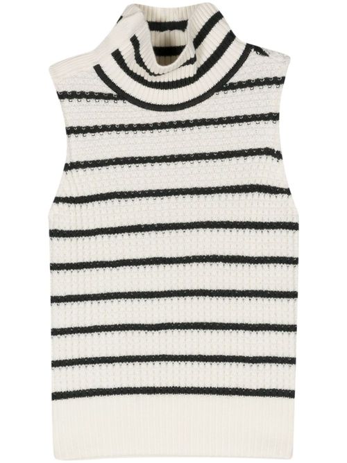 Striped sleeveless blouse - Neutrals