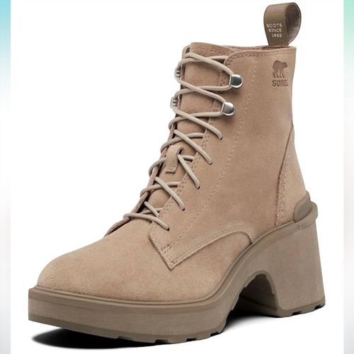 Women's Hi-Line Heel Lace Boots In Taupe