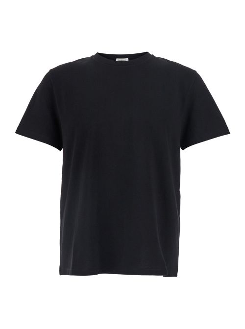 Cotton Round Neck T-Shirt — Black