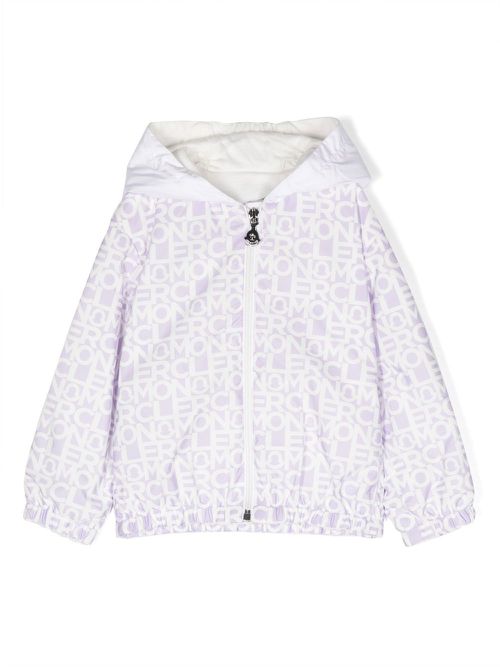 All-over logo print jacket - Purple