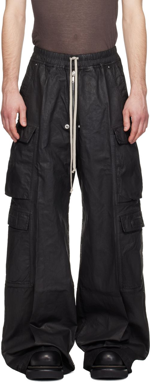 Black Temple Double Jumbo Belas Denim Cargo Pants