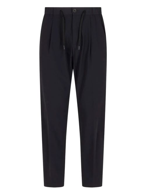 Pleated Drawstring Trousers — Black