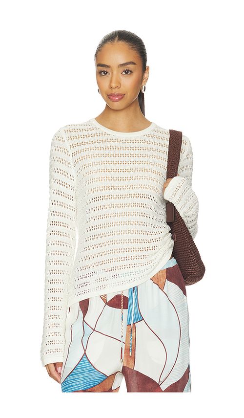 LNA Gwen Open Knit Top in Ivory. XS. Also in S, M