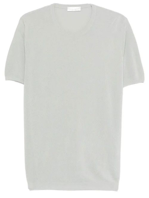 Ribbed Knit Cotton Blend T-Shirt