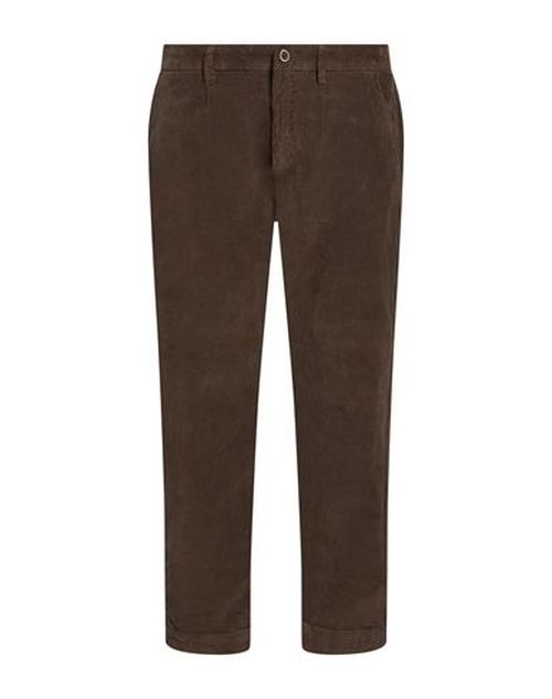 Man Pants Dark brown Size 34 Cotton, Viscose, Elastane