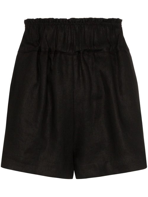 Ruched waist shorts - Black