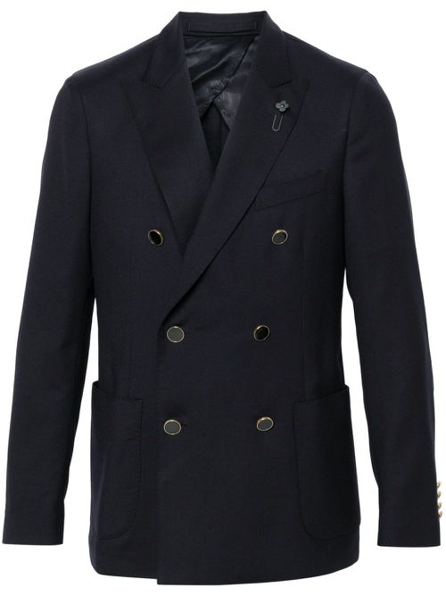 Logo-clip blazer - Blue
