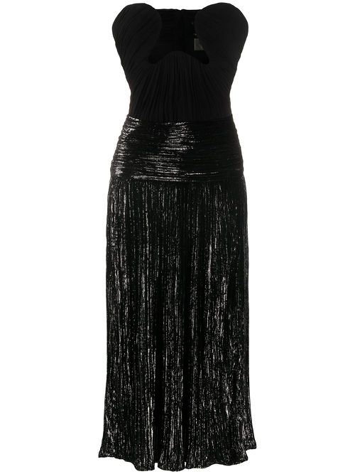 Saint Laurent lurex velvet bustier dress - Black
