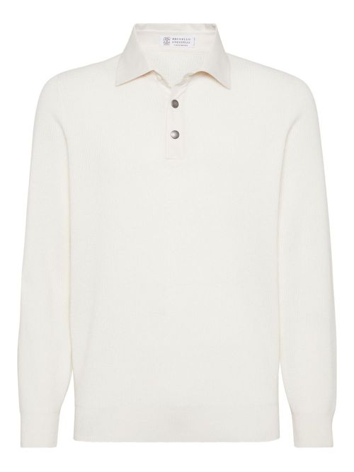 Cashmere polo shirt - White