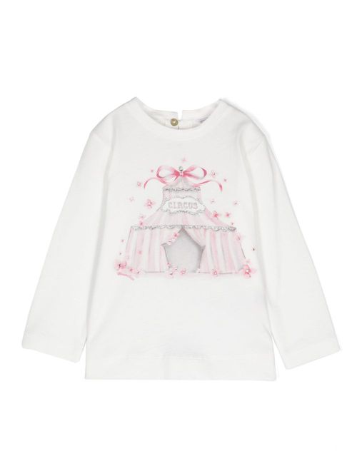 Circus tent-printed T-shirt - White