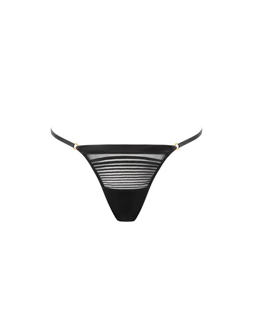 Bluebella Flyn Embroidered Thong Black