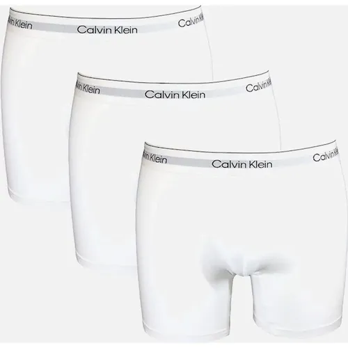 Calvin Klein Men's 3-Pack Modern Cotton Boxer Briefs, White - Size: 32/34/35
