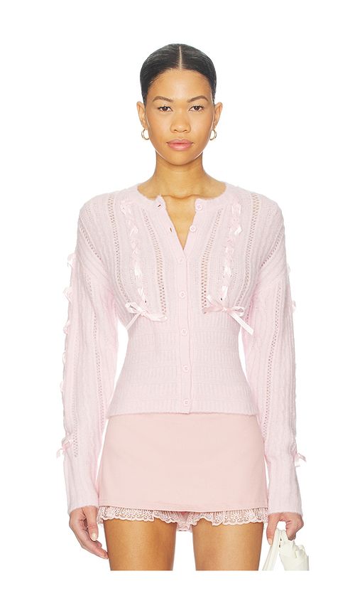 MAJORELLE Lilyana Cardigan in Pink. - L also in XS