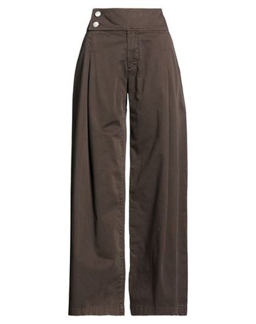 Woman Pants Dark brown Size S Cotton