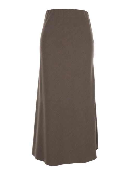 Side-Hook A-Line Maxi Skirt — Gray