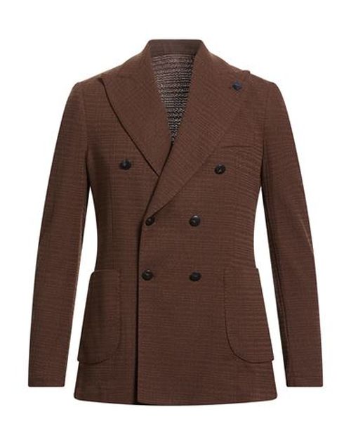 Man Blazer Brown Size 38 Polyester, Cotton, Elastane