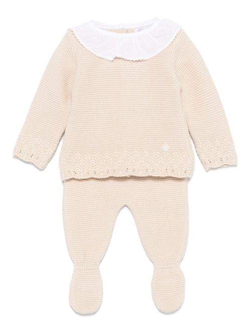 Purl-knit trousers set - Neutrals