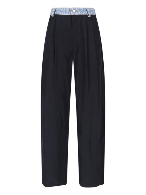 Trousers in 100% Viscose with 100% Cotton Trim