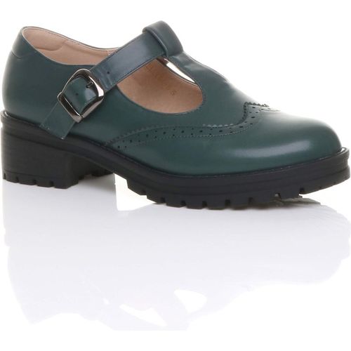 Mid  Heel Chunky Brogues Buckled T-Bar  Mary Janes
