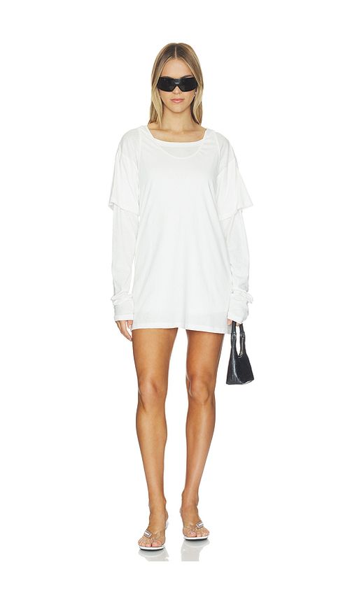 NIIHAI Long Sleeve T-shirt Dress in White. XS. Also in S
