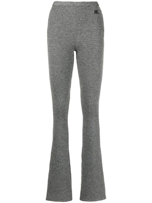 Flared knitted trousers - Grey