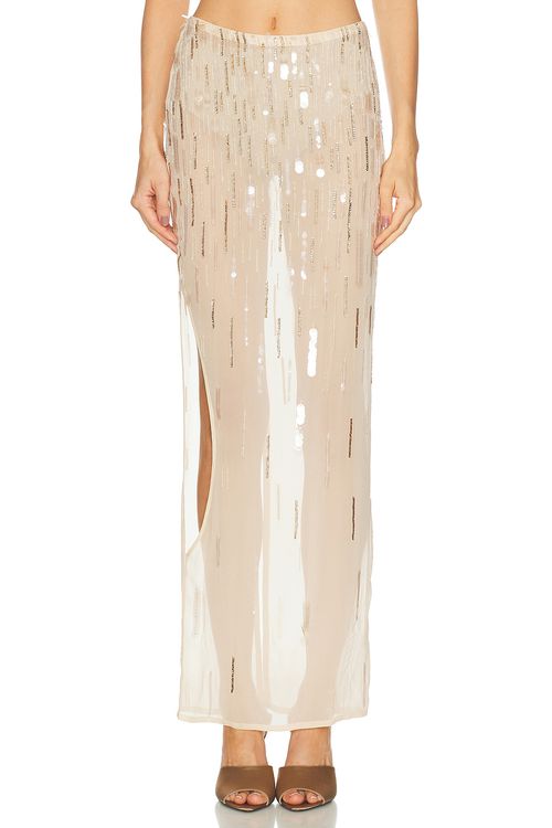 MAY MASHIAH Florence Skirt in Champagne - Metallic Gold. M also in