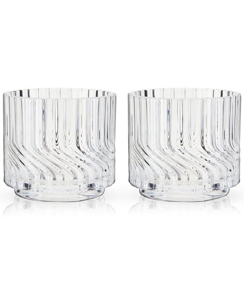 Set Of 2 Zephyr Crystal Lowball Tumblers