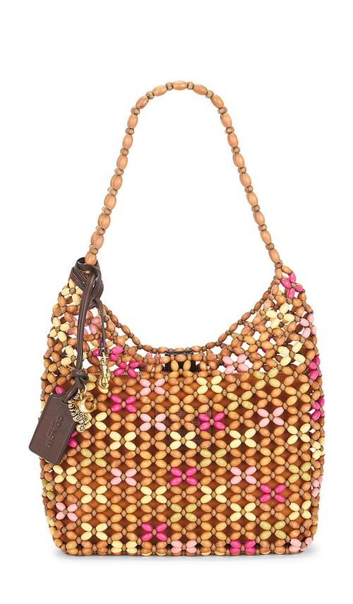 Coach Wooden Beaded Brooklyn Shoulder Bag Brown