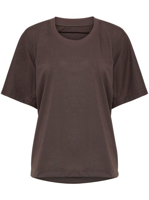 Draped detailing t-shirt - Brown