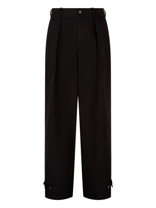 Pleat-detailed cargo trousers - Black