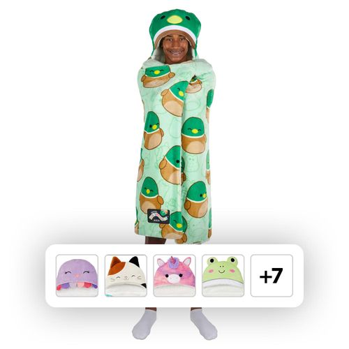 Squishmallows Hooded Throw Avery Duck:- Avery Duck