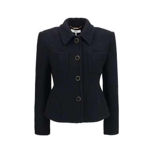 Heavyweight Tweed Blazer — Black