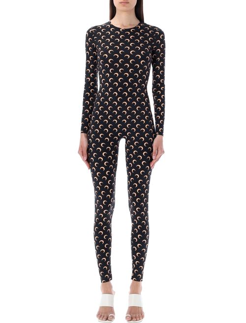 Sleek Ankle-Length Moon Print Catsuit