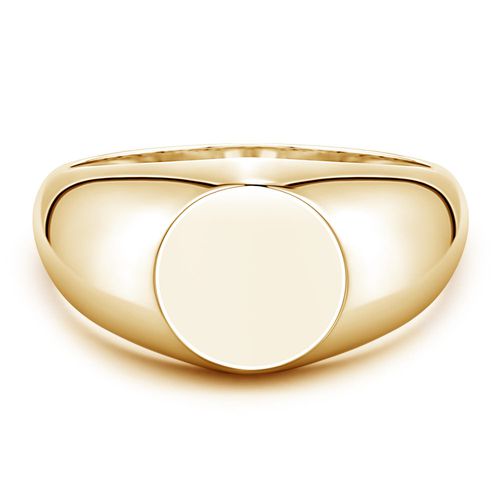 Angara Round Men's Signet Ring in 14K Yellow Gold