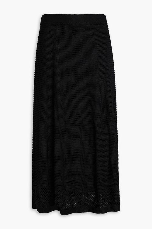 Crochet-knit skirt - Black - 00