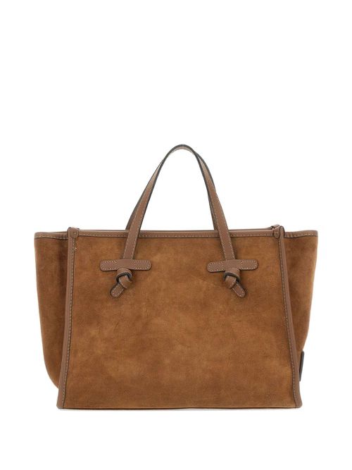 Knot-detail suede tote bag - Brown