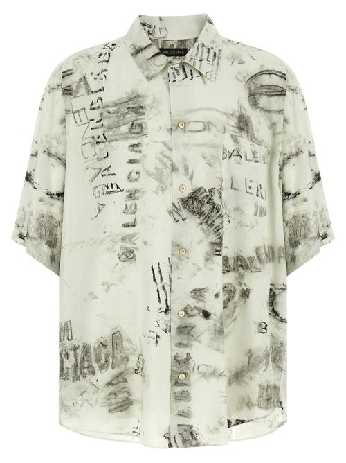 Crayon-Washed Viscose Shirt — Off-white