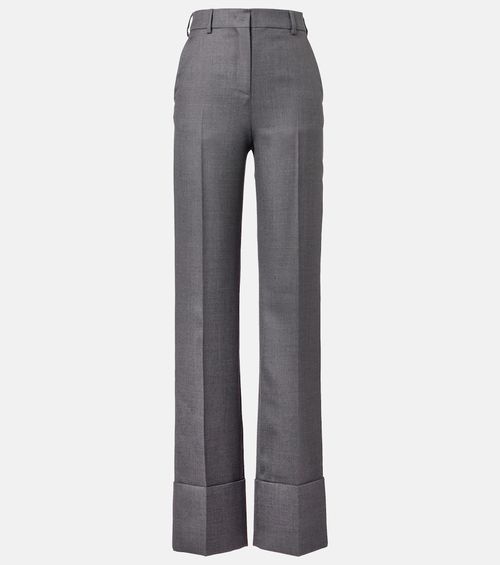 High-rise wool straight pants