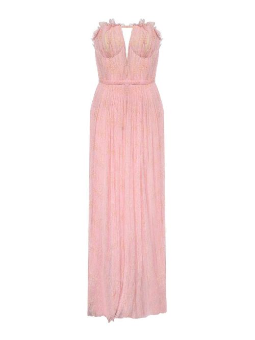 Lace Dress With Ruffled Neckline