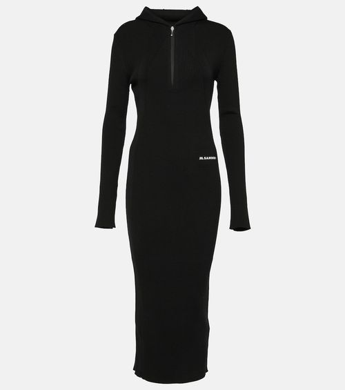 Wool-blend midi dress