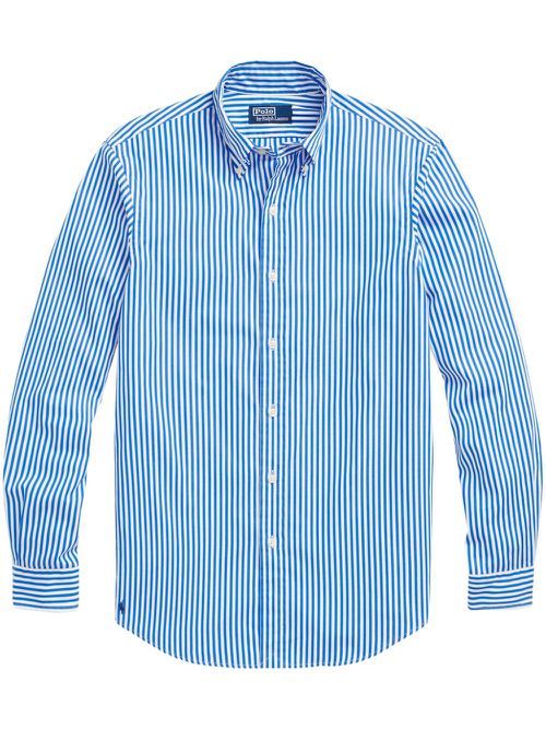 Stripe-pattern cotton shirt - Blue