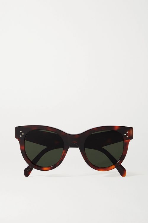 Round-frame Tortoiseshell Acetate Sunglasses