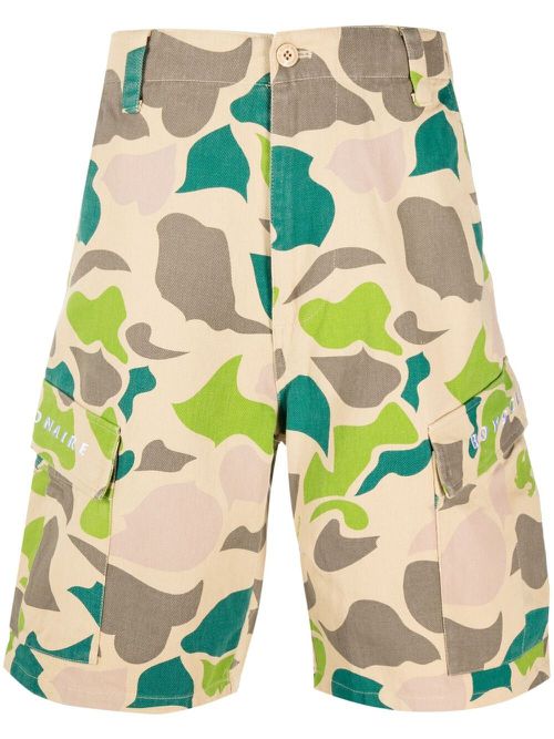 Camouflage-print cargo shorts - Neutrals
