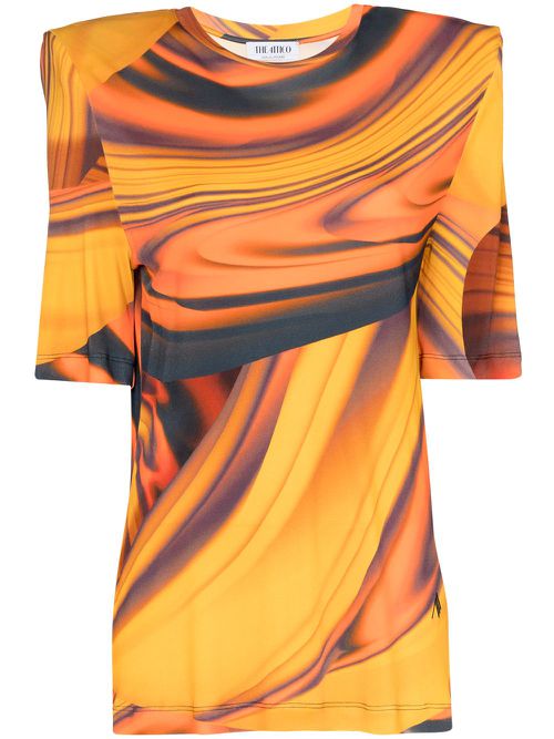 Bella abstract-print T-shirt - Orange