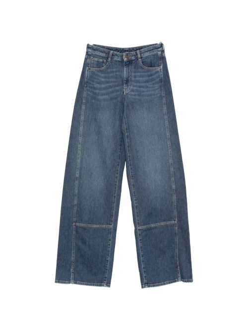 Wide-Leg Denim Jeans — Navy