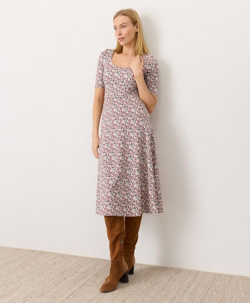 Women's Paradise Petals Cream Fit & Flare Signature Scoop Dre