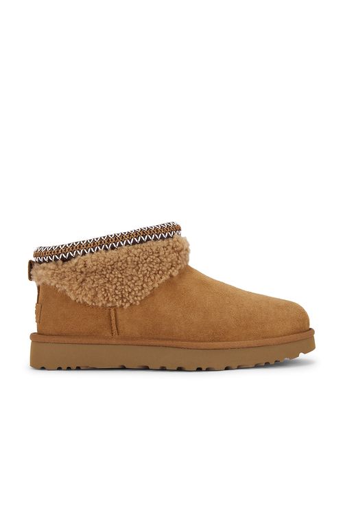 UGG Classic Ultra Mini Maxi Curly Boot in Brown